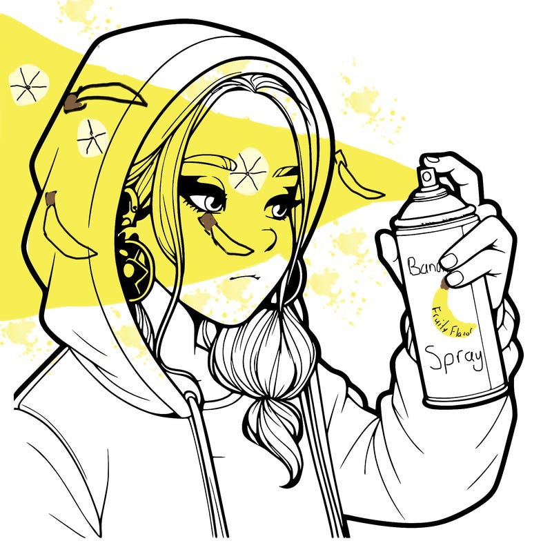 a realistic girl, spray painting