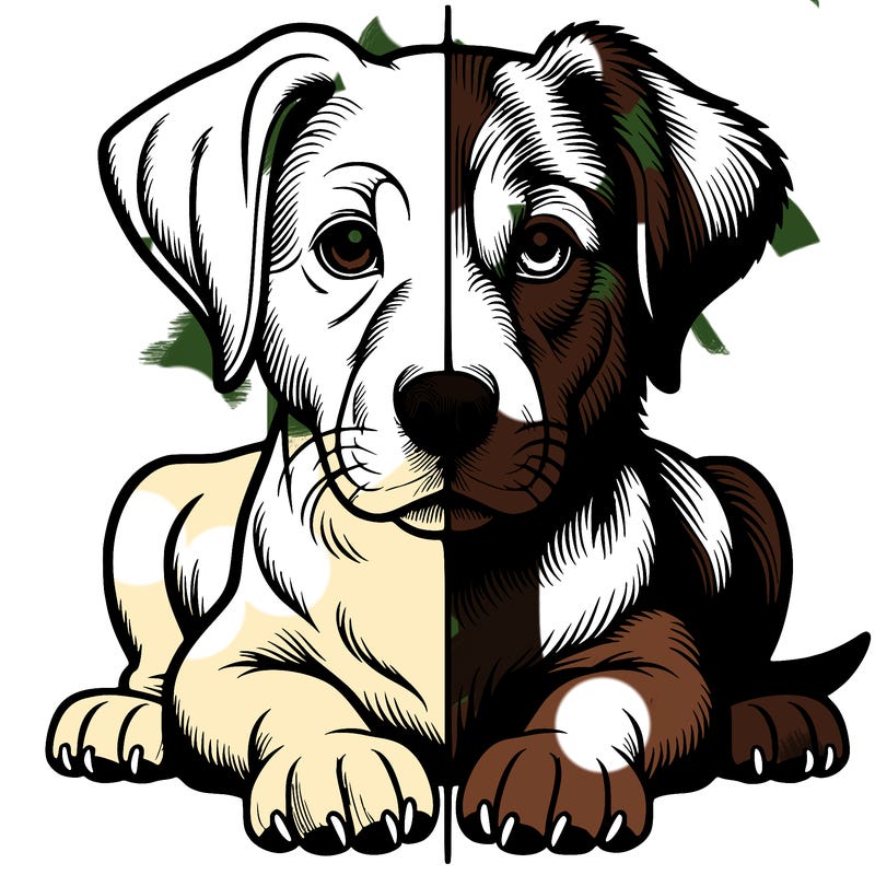 realistic dog split picture