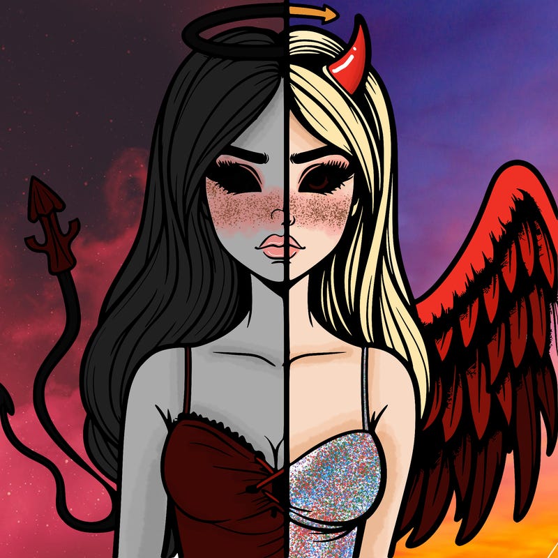 devil vs angel realistic girl