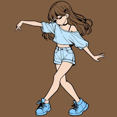 realistic girl danceing
