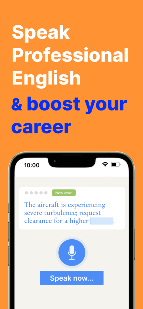 Professional English speaking lesson in the PeakTalk app for aviation industry
