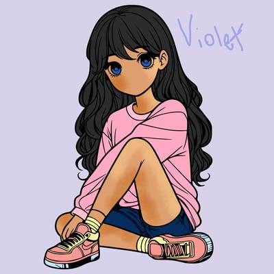 girl sitting realistic