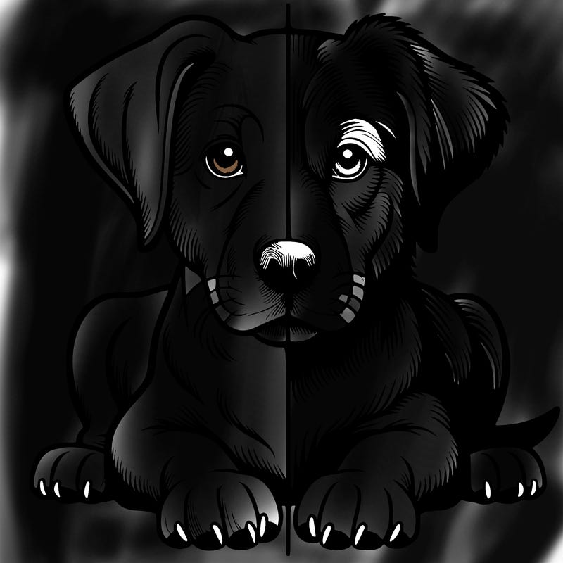 realistic dog split picture