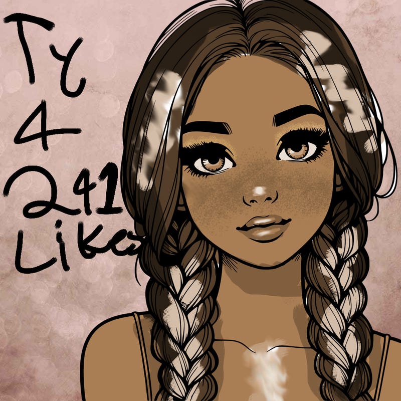 realistic girl with braids