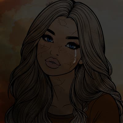 realistic girl with hair on her hair and lips