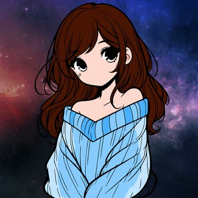 shy pretty girl wearing a sweater that is falling off one shoulder portrait
