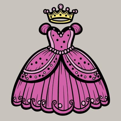 gown with tiara