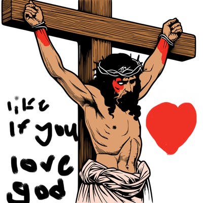 jesus realistic on the cross