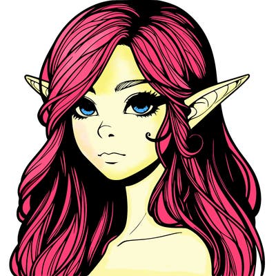 elf girl realistic dark fantasy