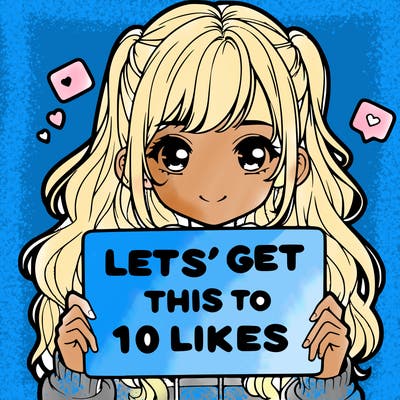 girl holding up sign that says let’s get this to 10 likes realistic