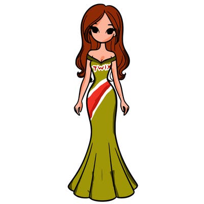 girl in long fitted dress