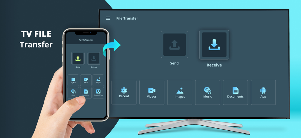 TV File Transfer - Übertragen von Mediendateien von einem Smartphone auf einen Smart TV mit der TV Dateiübertragung App