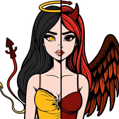 devil vs angel realistic girl