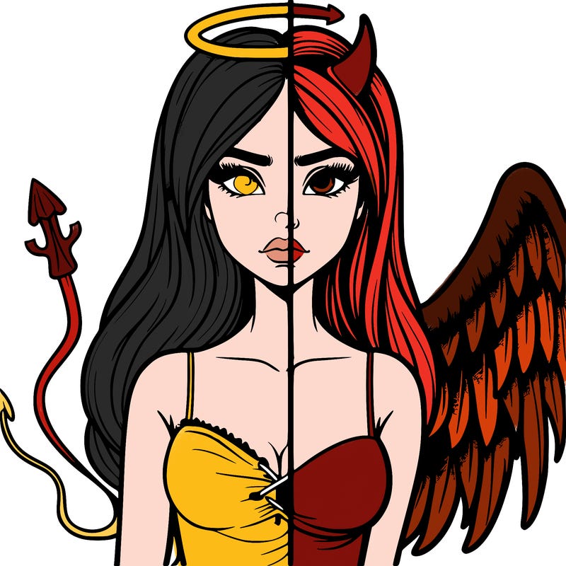 devil vs angel realistic girl