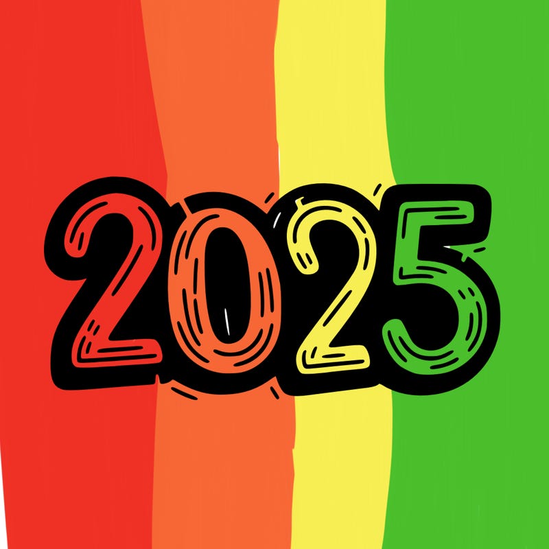 one line scrawled numbers sketch design “2025”