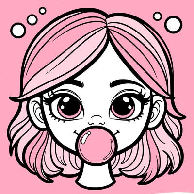 girl with bubble gum