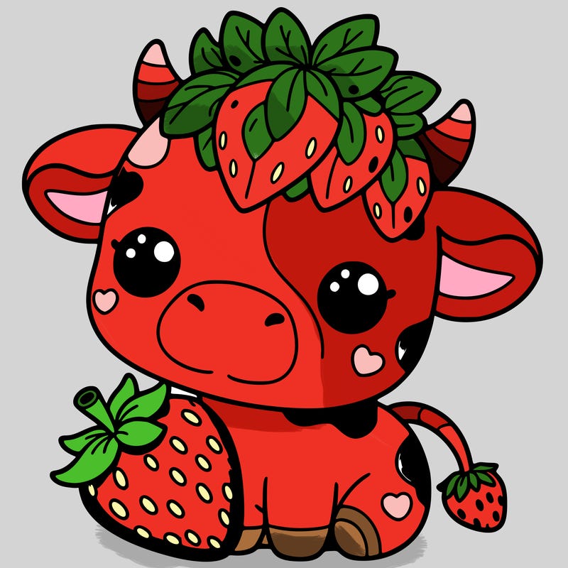 cute strawberry cow