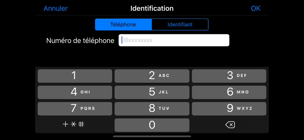 Telemedica - Identification screen of the Telemedica medical app featuring a phone number entry field and numeric keypad.