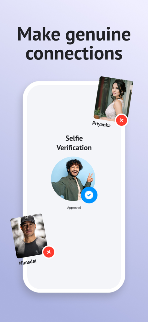 Milyo - Nepali Dating App - Milyo app interface showing selfie verification for authentic matching