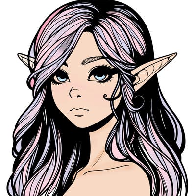 elf girl realistic dark fantasy