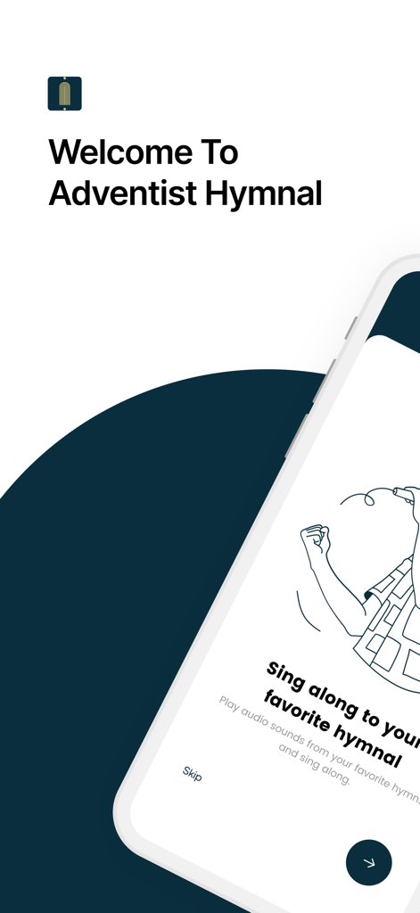 Seventh Day Adventist Hymnal - Welcome screen of the Adventist Hymnal app showing the sing along feature