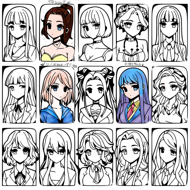 girls that look diffrent anime