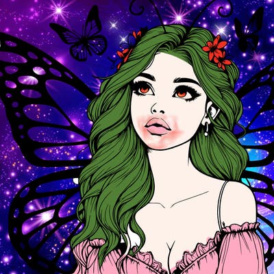 butterfly fairy realistic girl