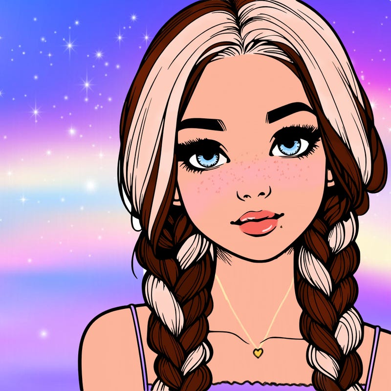 realistic girl with braids