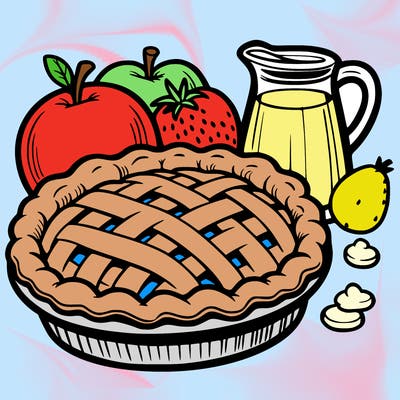 a pie of food