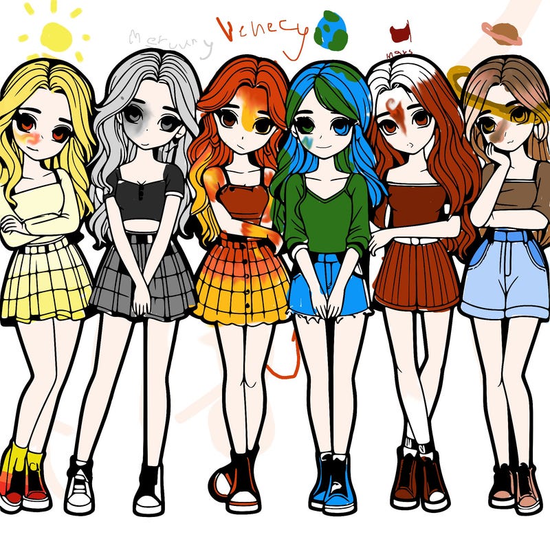 a group of girls realistic