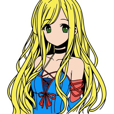 manga girl with long hair