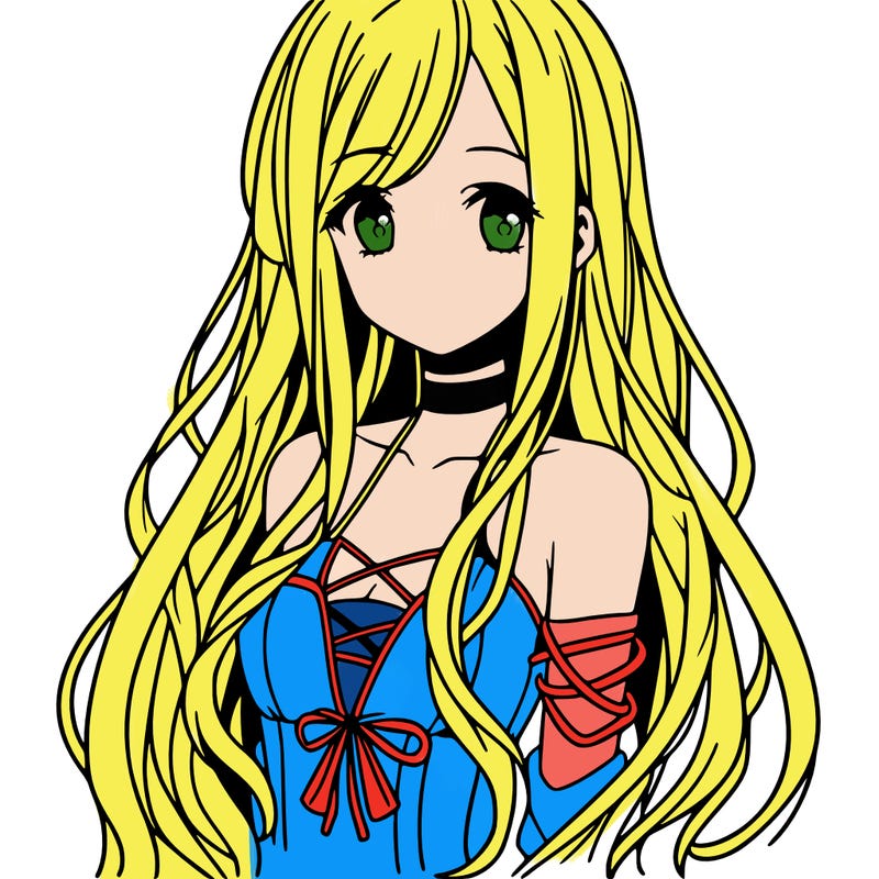 manga girl with long hair
