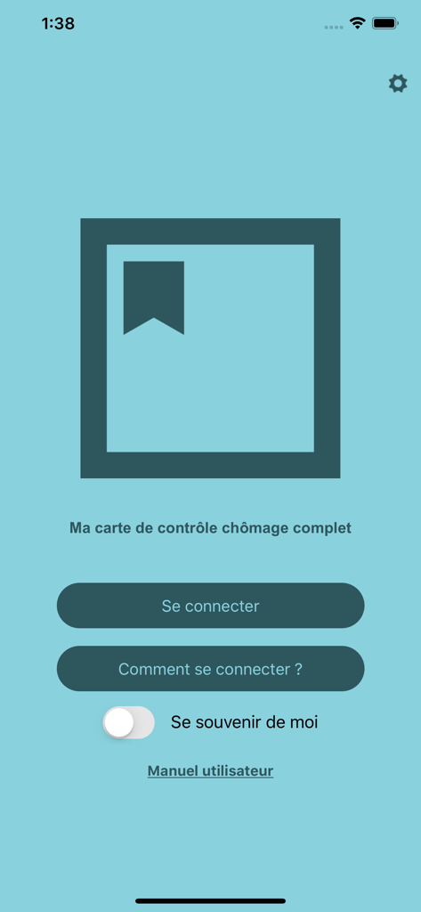 Login screen for the Belgian eC3 unemployment control card mobile application