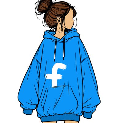 realistic girl with a oversized sweatshirt on and a bun
