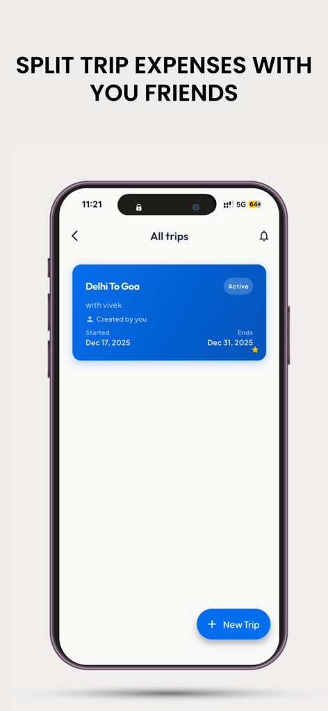 IDG: Autolokate - Interface of the Autolokate app displaying a trip from Delhi to Goa with an option to split expenses among friends.