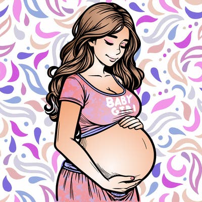 woman heavily pregnant realistic
