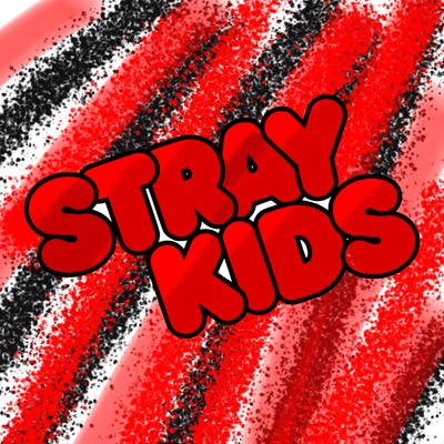bubble letters saying stray kids