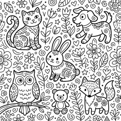 Bring these charming animal figurines to life with your favorite colors! This delightful coloring page is specially designed for kids aged 4-8, offering a fun and engaging creative activity.