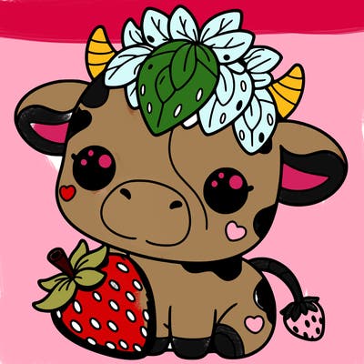 cute strawberry cow