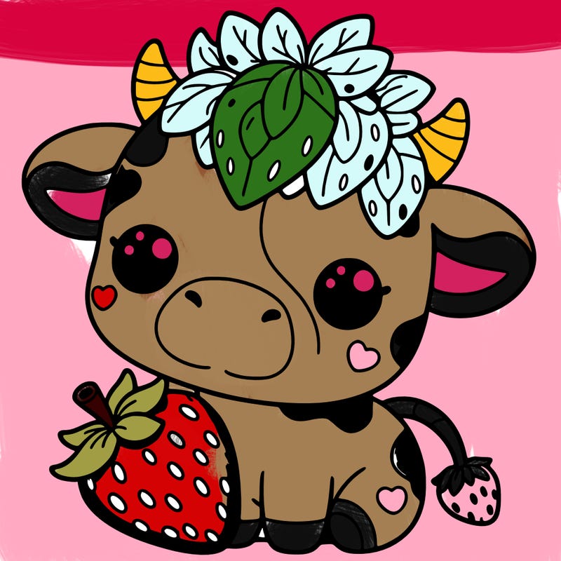 cute strawberry cow