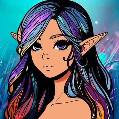 elf girl realistic dark fantasy