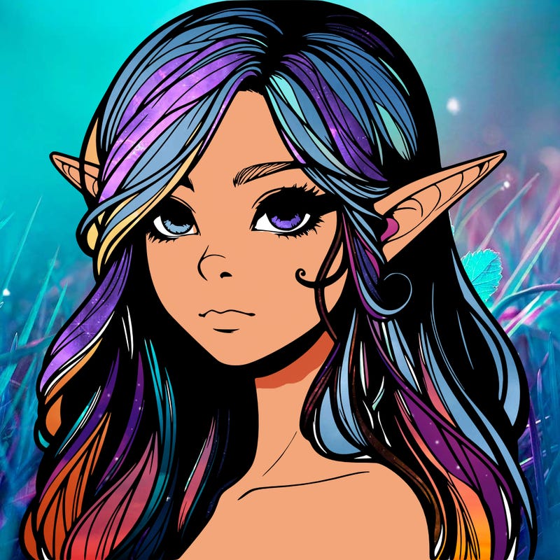 elf girl realistic dark fantasy