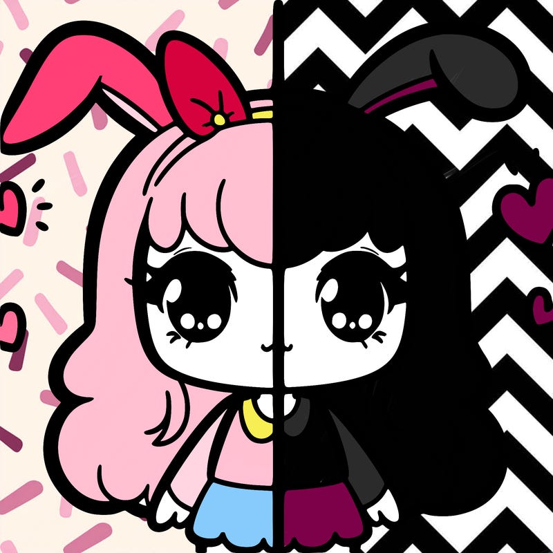 a split with a cute bunny girl