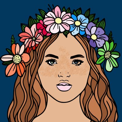 girl with flowers crown