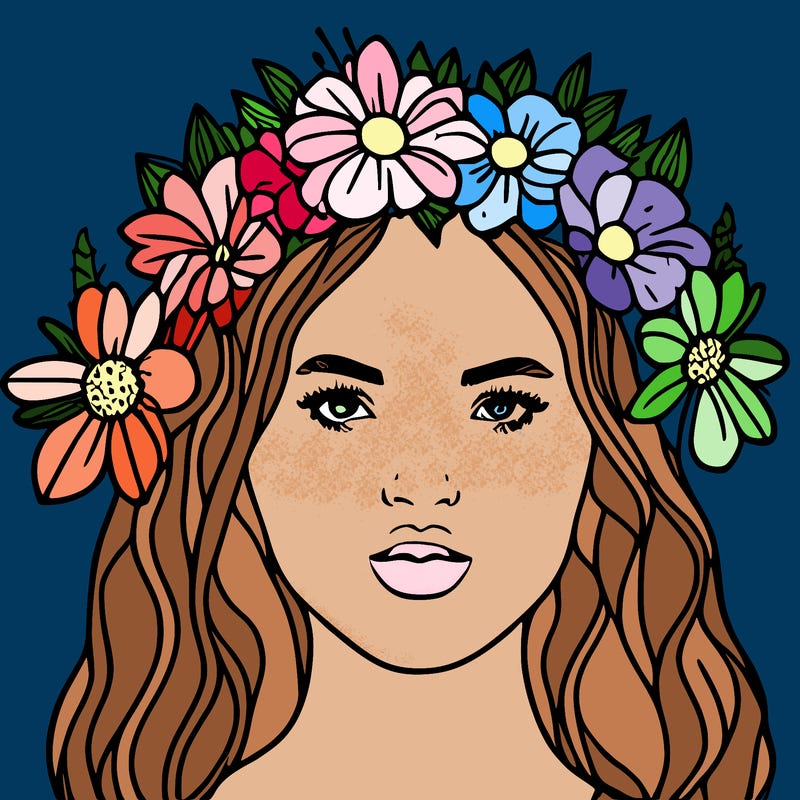 girl with flowers crown