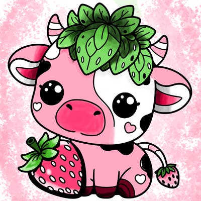 cute strawberry cow