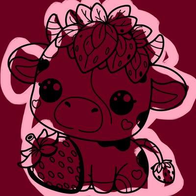 cute strawberry cow
