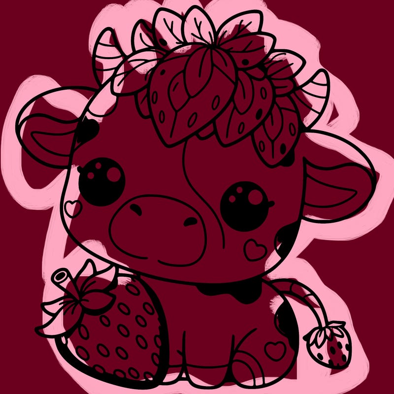 cute strawberry cow