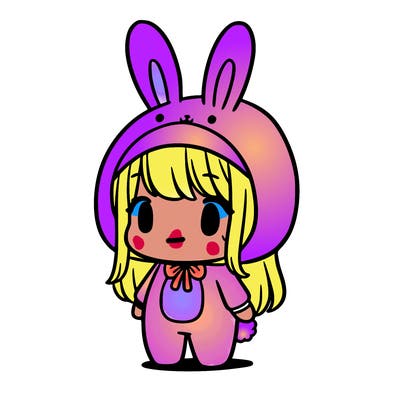 a girl in a bunny costume