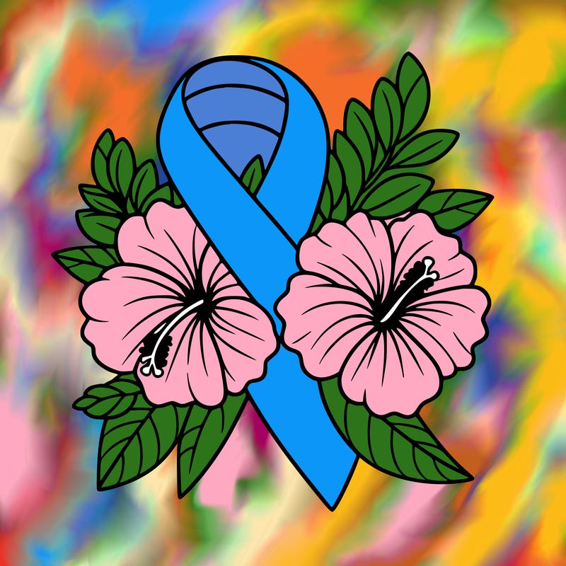 breast cancer awareness with hibiscus flowers